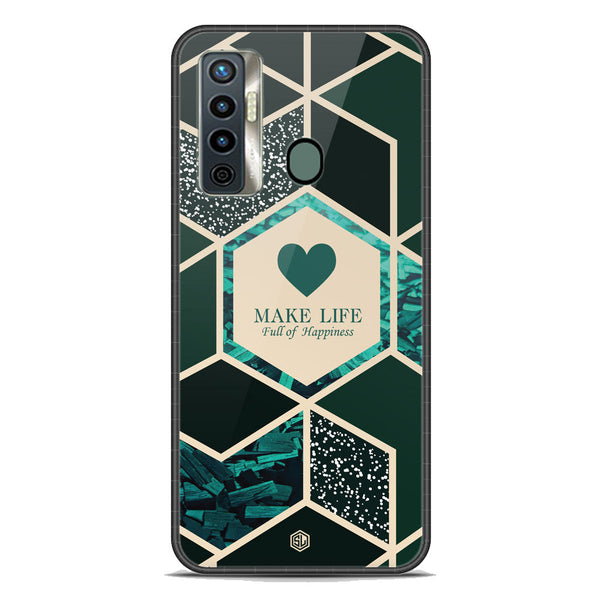 Happiness Series Soft Phone Case - Premium Glass Case - Design 4 - Tecno Camon 17