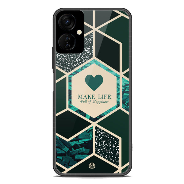 Happiness Series Soft Phone Case - Premium Glass Case - Design 4 - Tecno Spark 9T