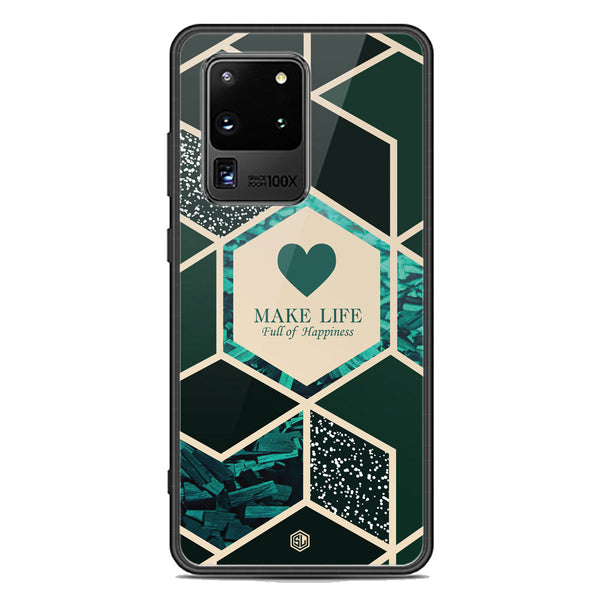 Happiness Series Soft Phone Case - Premium Glass Case - Design 4 - Samsung Galaxy S20 Ultra