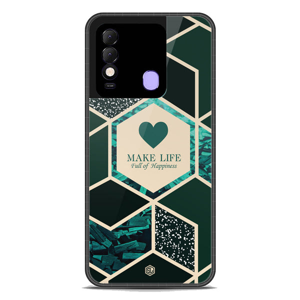 Happiness Series Soft Phone Case - Premium Glass Case - Design 4 - Tecno Spark 8