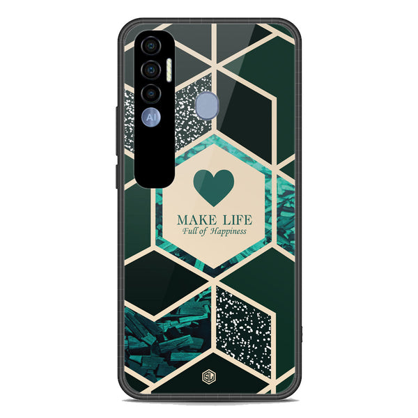 Happiness Series Soft Phone Case - Premium Glass Case - Design 4 - Tecno Spark 7 Pro