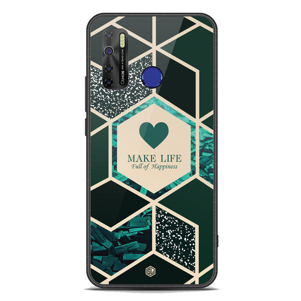 Happiness Series Soft Phone Case - Premium Glass Case - Design 4 - Tecno Spark 5