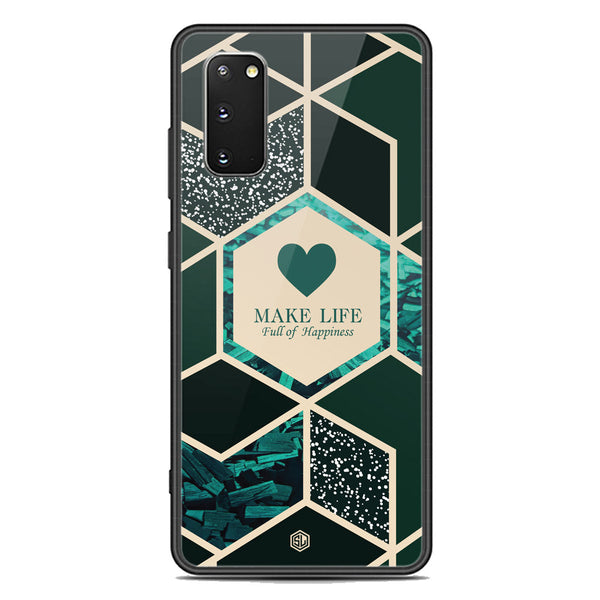 Happiness Series Soft Phone Case - Premium Glass Case - Design 4 - Samsung Galaxy S20 Plus