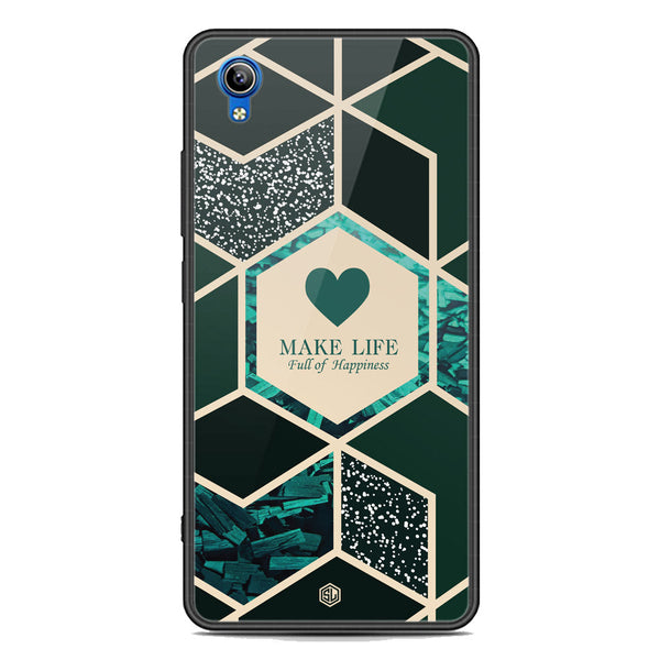 Happiness Series Soft Phone Case - Premium Glass Case - Design 4 - Vivo Y91i