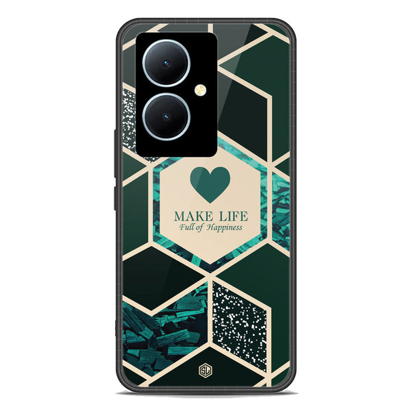 Happiness Series Soft Phone Case - Premium Glass Case - Design 4 - Vivo Y78 Plus 5G