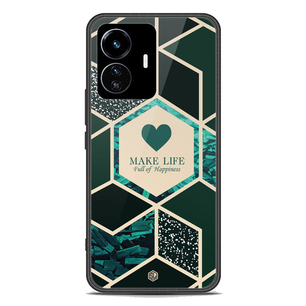 Happiness Series Soft Phone Case - Premium Glass Case - Design 4 - Vivo Y77 5G