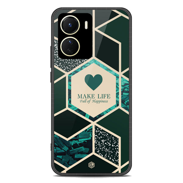 Happiness Series Soft Phone Case - Premium Glass Case - Design 4 - Vivo Y56 5G