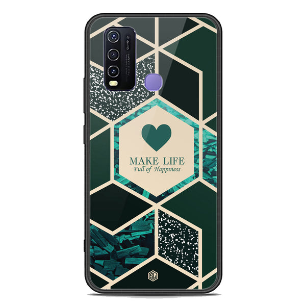 Happiness Series Soft Phone Case - Premium Glass Case - Design 4 - Vivo Y50