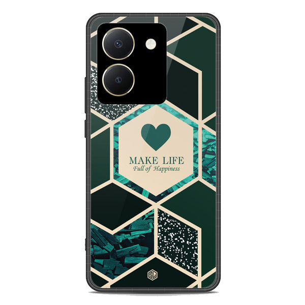 Happiness Series Soft Phone Case - Premium Glass Case - Design 4 - Vivo Y36 4G