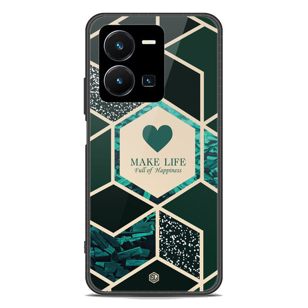Happiness Series Soft Phone Case - Premium Glass Case - Design 4 - Vivo Y35