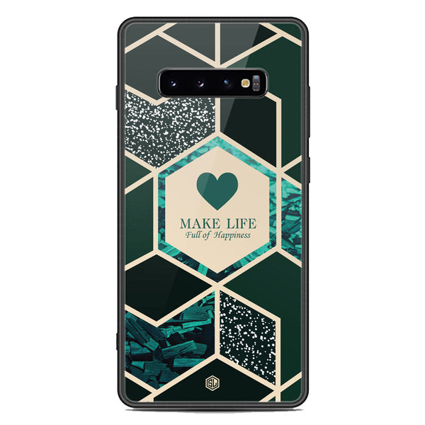 Happiness Series Soft Phone Case - Premium Glass Case - Design 4 - Samsung Galaxy S10 Plus