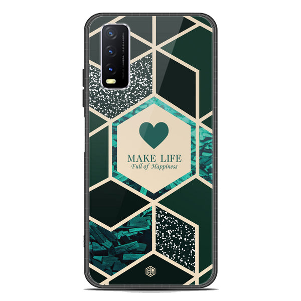 Happiness Series Soft Phone Case - Premium Glass Case - Design 4 - Vivo Y20s