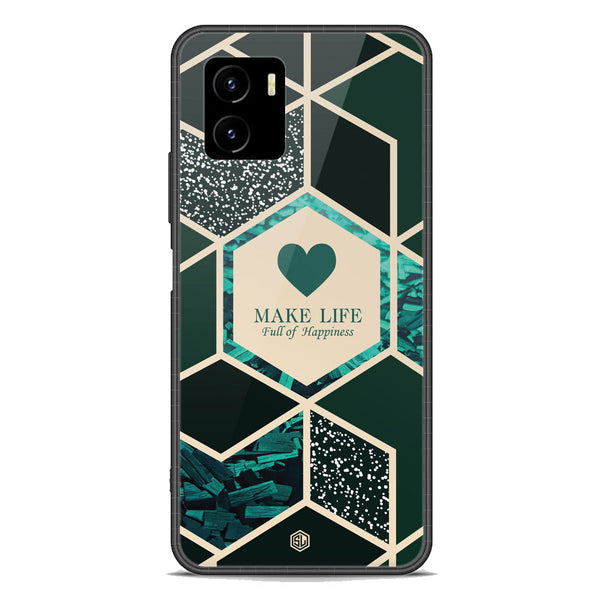 Happiness Series Soft Phone Case - Premium Glass Case - Design 4 - Vivo Y15a