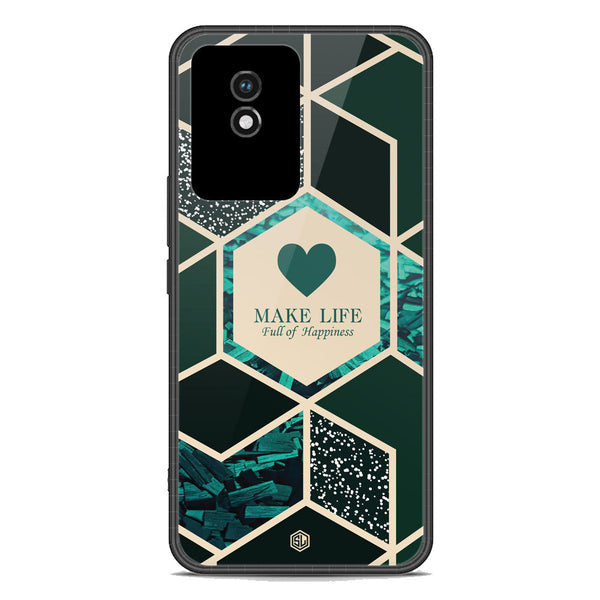 Happiness Series Soft Phone Case - Premium Glass Case - Design 4 - Vivo Y11 2023