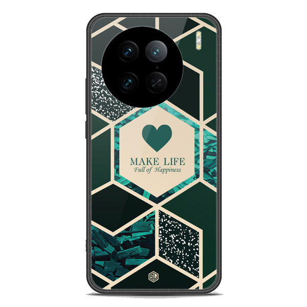 Happiness Series Soft Phone Case - Premium Glass Case - Design 4 - Vivo X90 Pro