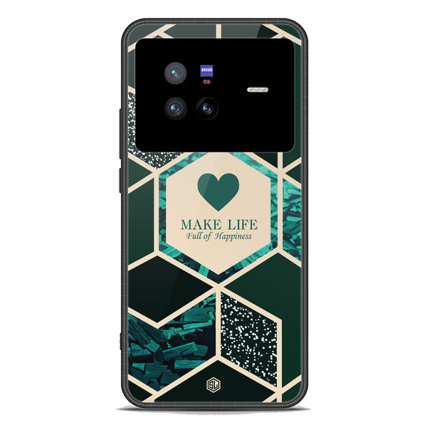 Happiness Series Soft Phone Case - Premium Glass Case - Design 4 - Vivo X80