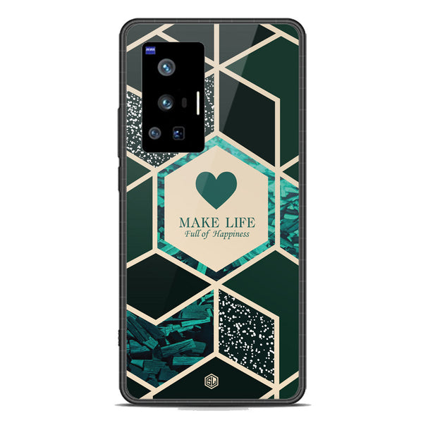 Happiness Series Soft Phone Case - Premium Glass Case - Design 4 - Vivo X70 Pro