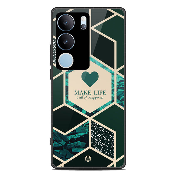 Happiness Series Soft Phone Case - Premium Glass Case - Design 4 - Vivo V29 Pro