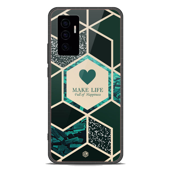 Happiness Series Soft Phone Case - Premium Glass Case - Design 4 - Vivo V23e