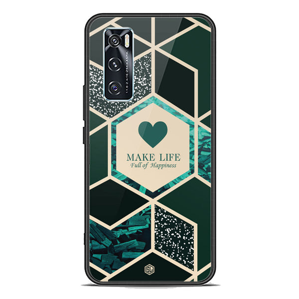 Happiness Series Soft Phone Case - Premium Glass Case - Design 4 - Vivo V20 SE