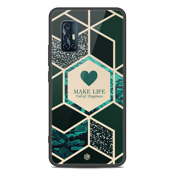 Happiness Series Soft Phone Case - Premium Glass Case - Design 4 - Vivo V17