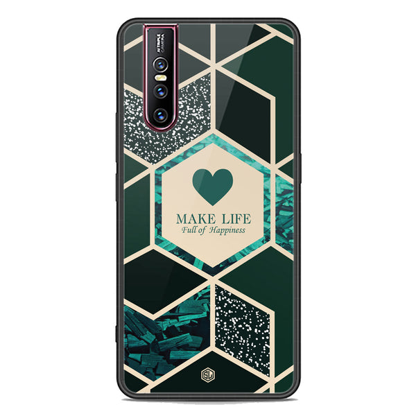 Happiness Series Soft Phone Case - Premium Glass Case - Design 4 - Vivo V15 Pro