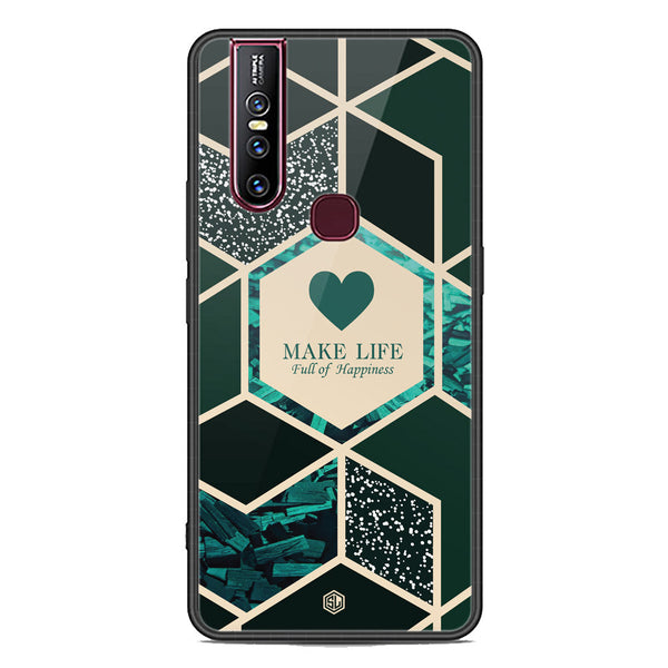 Happiness Series Soft Phone Case - Premium Glass Case - Design 4 - Vivo V15