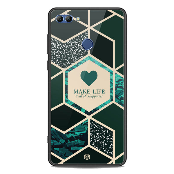 Happiness Series Soft Phone Case - Premium Glass Case - Design 4 - Huawei Y9 2018