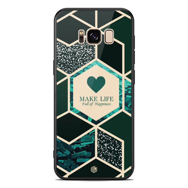 Happiness Series Soft Phone Case - Premium Glass Case - Design 4 - Samsung Galaxy S8