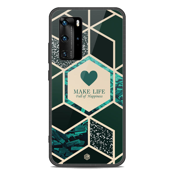 Happiness Series Soft Phone Case - Premium Glass Case - Design 4 - Huawei P40 Pro