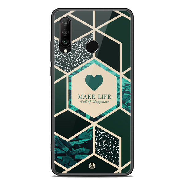 Happiness Series Soft Phone Case - Premium Glass Case - Design 4 - Huawei P30 lite