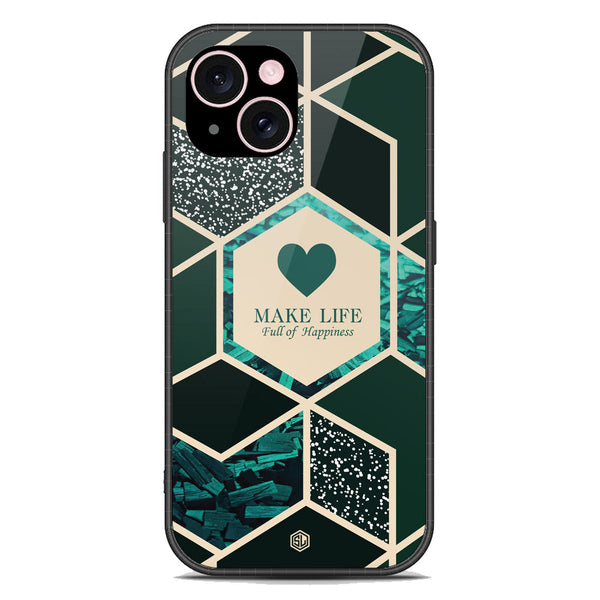 Happiness Series Soft Phone Case - Premium Glass Case - Design 4 - iPhone 15