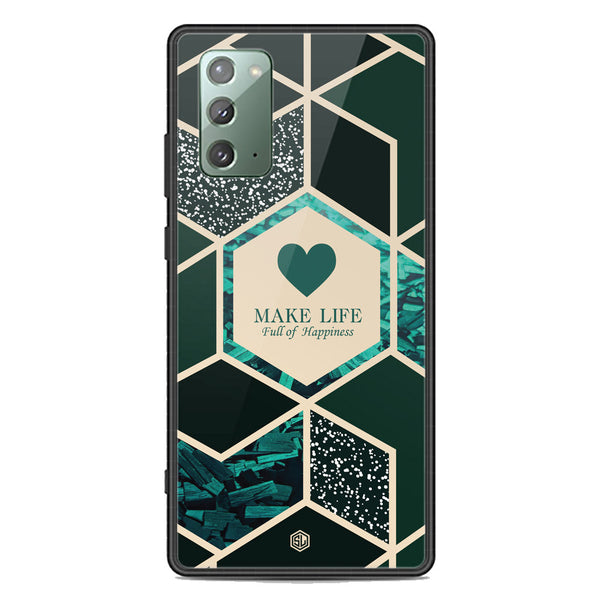 Happiness Series Soft Phone Case - Premium Glass Case - Design 4 - Samsung Galaxy Note 20