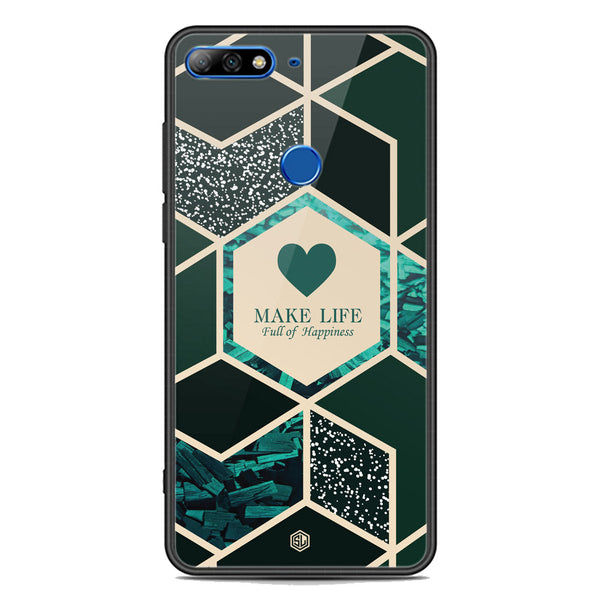 Happiness Series Soft Phone Case - Premium Glass Case - Design 4 - Huawei Honor 7C