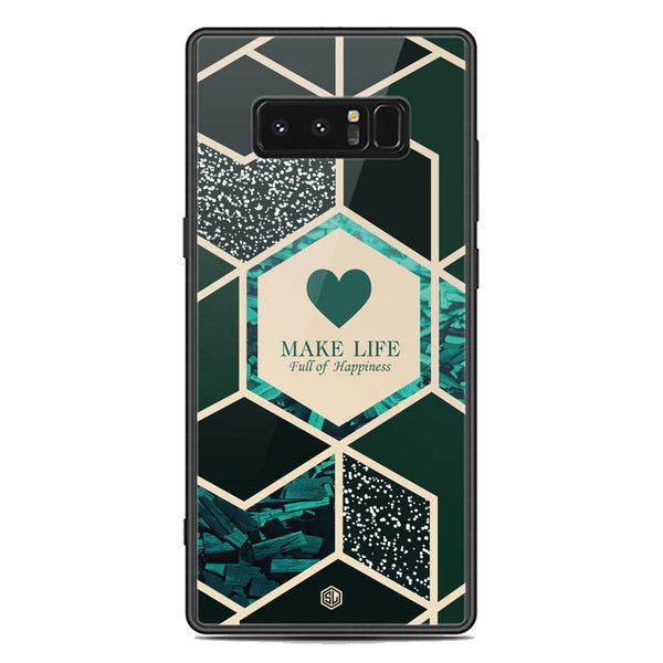 Happiness Series Soft Phone Case - Premium Glass Case - Design 4 - Samsung Galaxy Note 8