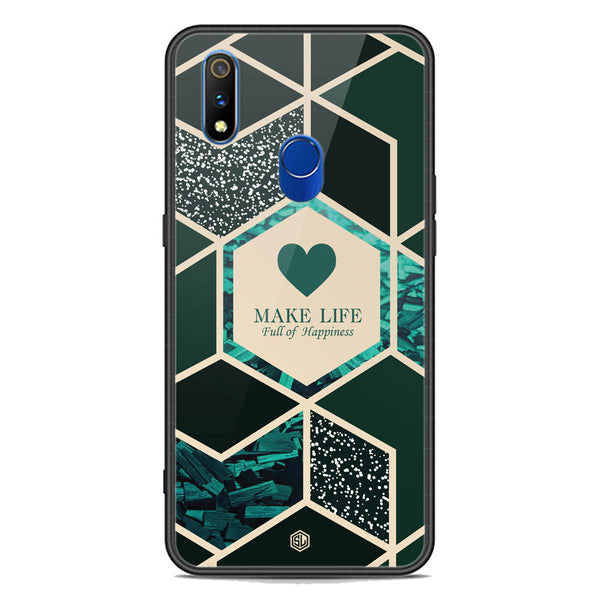 Happiness Series Soft Phone Case - Premium Glass Case - Design 4 - Realme 3 Pro