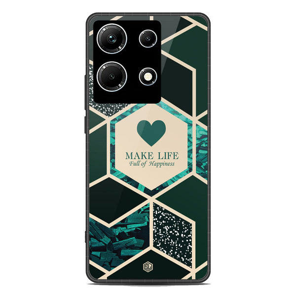 Happiness Series Soft Phone Case - Premium Glass Case - Design 4 - Infinix Note 30