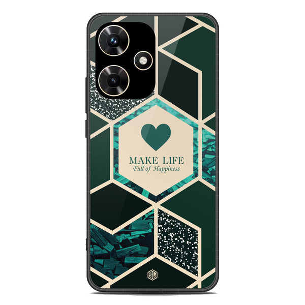 Happiness Series Soft Phone Case - Premium Glass Case - Design 4 - Infinix Hot 30i