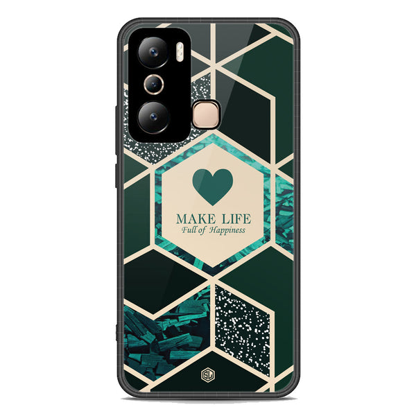 Happiness Series Soft Phone Case - Premium Glass Case - Design 4 - Infinix Hot 20i