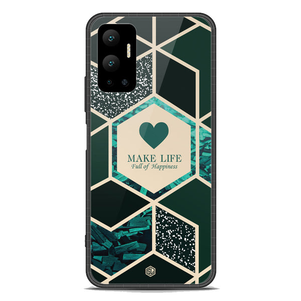 Happiness Series Soft Phone Case - Premium Glass Case - Design 4 - Infinix Hot 12