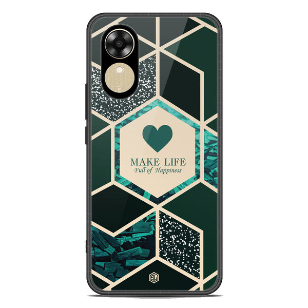 Happiness Series Soft Phone Case - Premium Glass Case - Design 4 - Oppo A17k