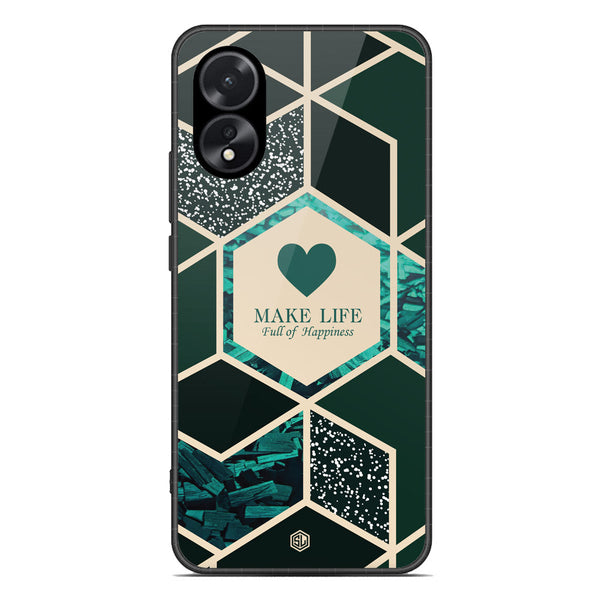 Happiness Series Soft Phone Case - Premium Glass Case - Design 4 - Oppo A18