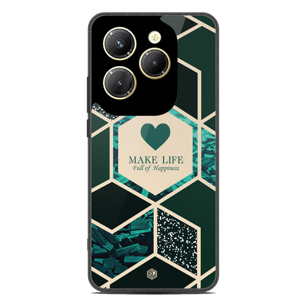 Happiness Series Soft Phone Case - Premium Glass Case - Design 4 - Infinix Hot 40 Pro