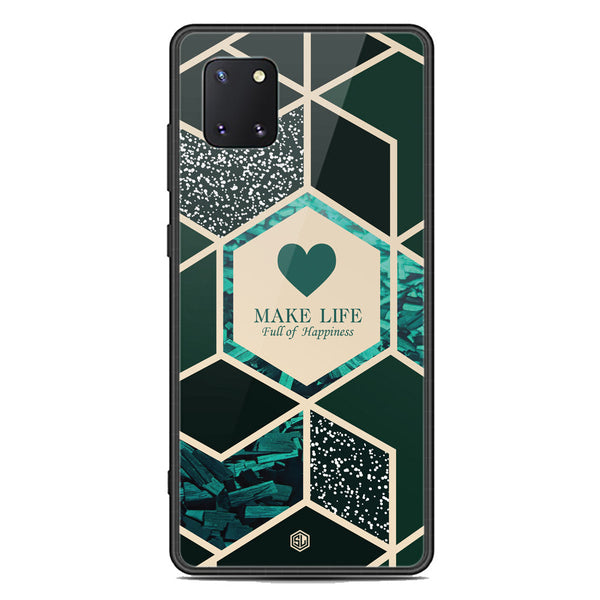 Happiness Series Soft Phone Case - Premium Glass Case - Design 4 - Samsung Galaxy A81