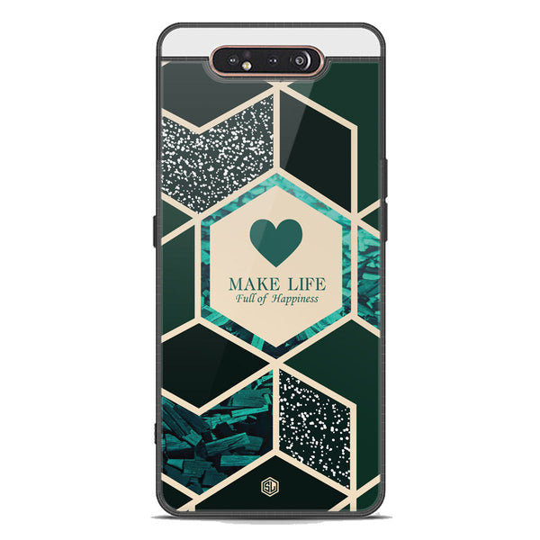 Happiness Series Soft Phone Case - Premium Glass Case - Design 4 - Samsung Galaxy A80