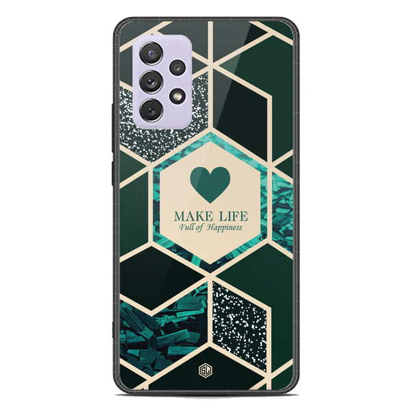 Happiness Series Soft Phone Case - Premium Glass Case - Design 4 - Samsung Galaxy A72
