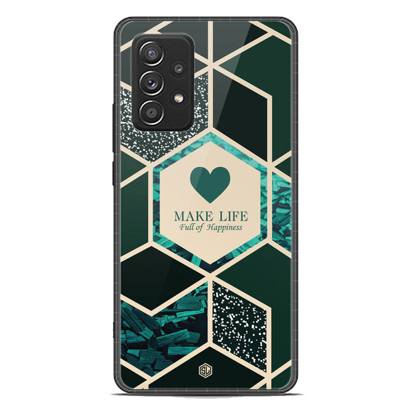 Happiness Series Soft Phone Case - Premium Glass Case - Design 4 - Samsung Galaxy A52
