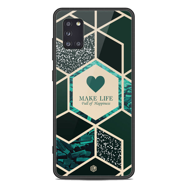 Happiness Series Soft Phone Case - Premium Glass Case - Design 4 - Samsung Galaxy A31