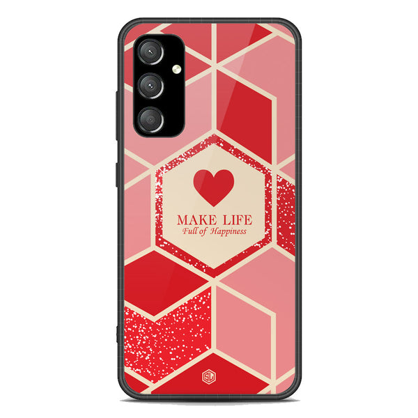 Happiness Series Soft Phone Case - Premium Glass Case - Design 5 - Samsung Galaxy A14