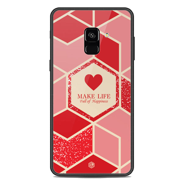 Happiness Series Soft Phone Case - Premium Glass Case - Design 5 - Samsung Galaxy A8 2018